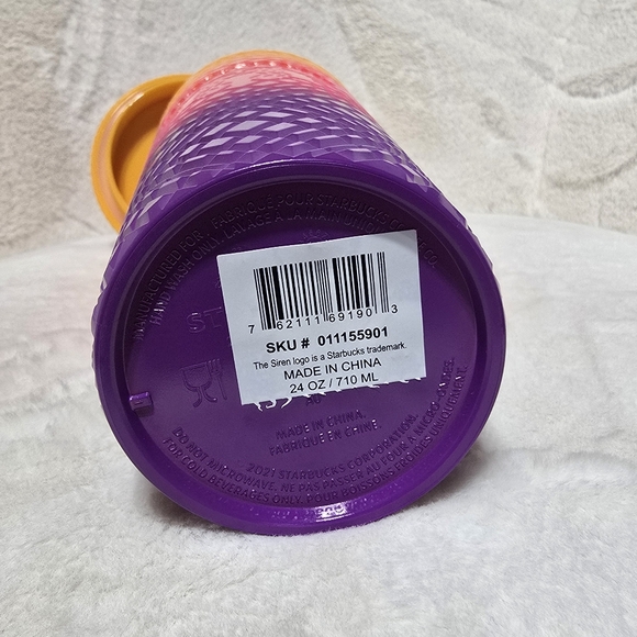 STARBUCKS Day of the Dead Skull Straw Topper Sorbet Jeweled 24oz Limited Edition - Picture 5 of 6